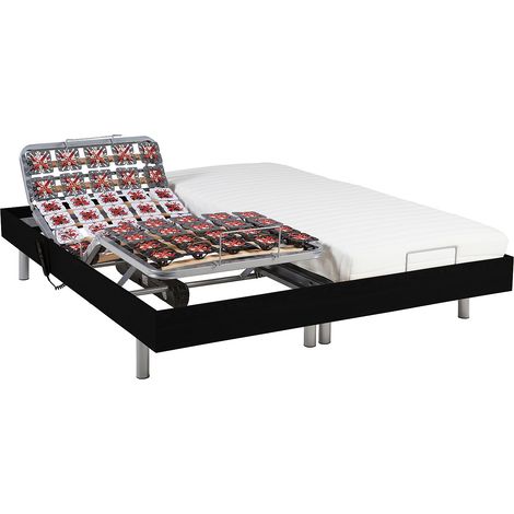 Set da relax, con sospensioni, in lattice CASSIOPEE III di DREAMEA - Motori OKIN - 2 x 80 x 200 cm - Nero