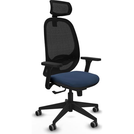 Chaise ergonomique piqueras y crespo Cilanco noir maille simili cuir (1/2)