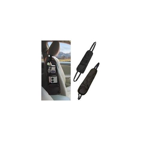 Organisateur latéral de siège auto – Sac de rangement multifonction 42x14cm – Installation facile avec bandes élastiques – Pour rangement voiture