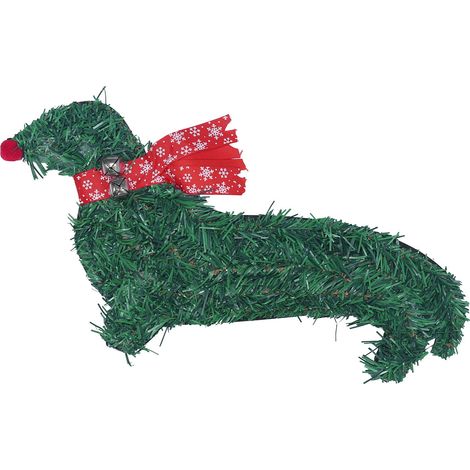 Guirlande De Noël - Couronne Hivernale Avec Chien En Forme De Sausage - Ruban Rouge - Décoration Porte D'Entrée Extérieure - 1 Pièce (1/5)