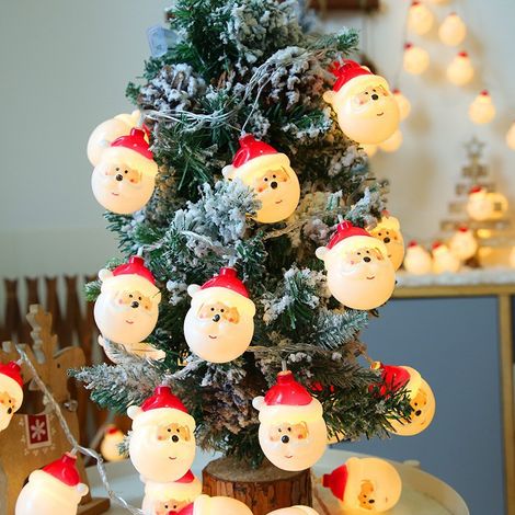 Guirlande lumineuse LED de Noël tête de Père Noël, éclairage d'ambiance pour décoration festive S6 (1/5)
