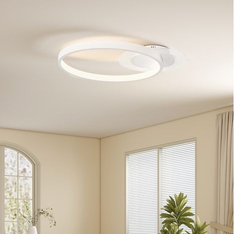Lámpara techo LED regulable doble aro blanca moderna OKMYHOME (1/5)