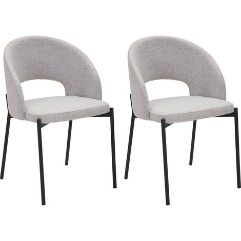 Set 2 Sedie Helsinki 51x80x53 cm in Tessuto Grigio/Nero (1/5)