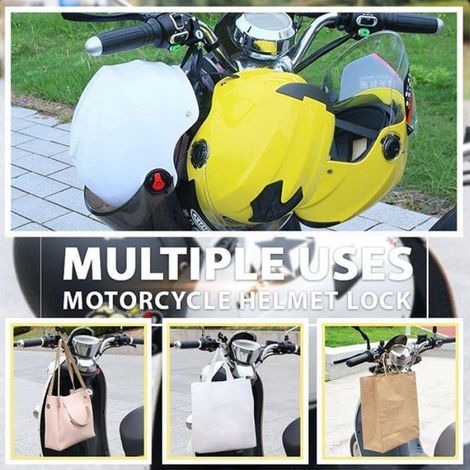 Antivol pour casque, antivol pour casque de moto, antivol pour casque de vélo, antivol universel avec clés, pour tubes de guidon (1/4)