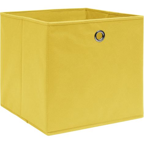 Boîtes de rangement 10 pcs Jaune 32x32x32 cm Tissu
