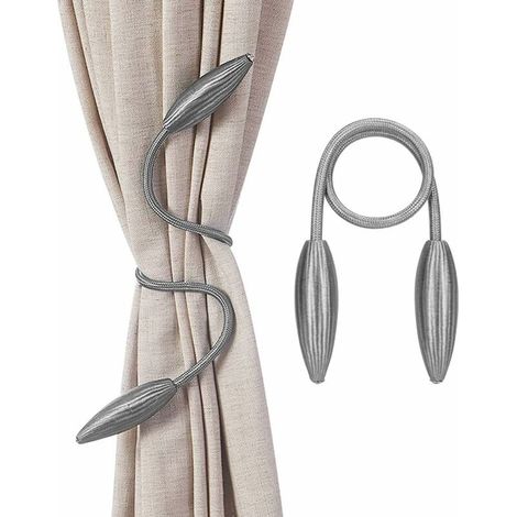 2 Pieces Magnetic Curtain Tiebacks Curtain Clips Rope Holdbacks Curtain Ropes Drape Holdbacks Holder Curtain Holder Buckles for Home Office Decoration (1/5)