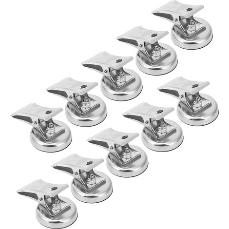 10 Stück Force Magnet Magnetclips L40 Ax Edelstahl 32 mm mit kratzfestem Flanell (1/5)