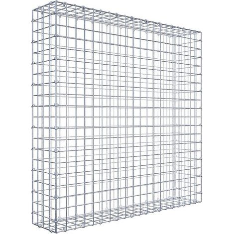 Gabiondeco - Gabion 100 cm x 100 cm x 20 cm (L x H x P). mailles 5 x 5 cm. Fermeture par anneaux en c - Made in Germany (1/5)
