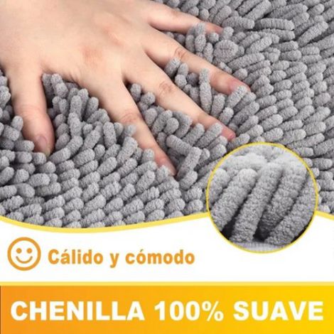 Tapis de salle de bain absorbant en chenille épaisse et antidérapante, 40 x 60 cm, tapis d'entrée de salle de bain d'hôtel, tapis de chambre, paillasson. (1/5)