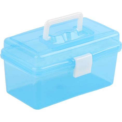 Boîte à outils à 2 niveaux, boîte à outils Portable pour électricien ménager, rangement d'outils, organisateur en plastique, Mini 20x11x10,5 cm (1/5)