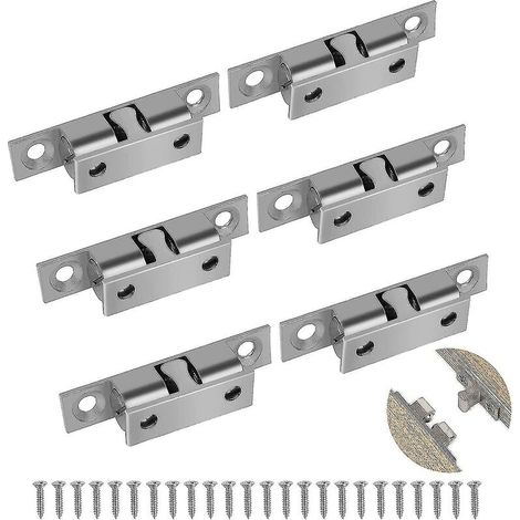 CREA 6 pièces loquet à bille, loquet à double boule, loquet à double boule réglable, loquets de porte à double boule solides, pour meubles de cuisine, armoire