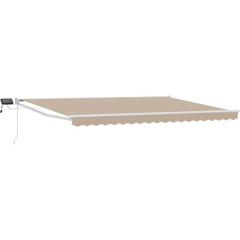 Manuelle Gelenkarmmarkise mit LEDs Beige 5 x 3 m