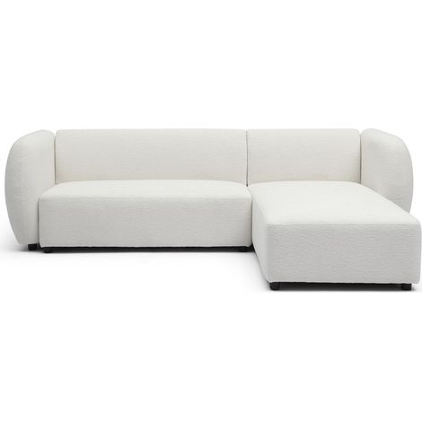 Canapé d'Angle Réversible Bouclette "Jerry" 287cm Crème (1/5)