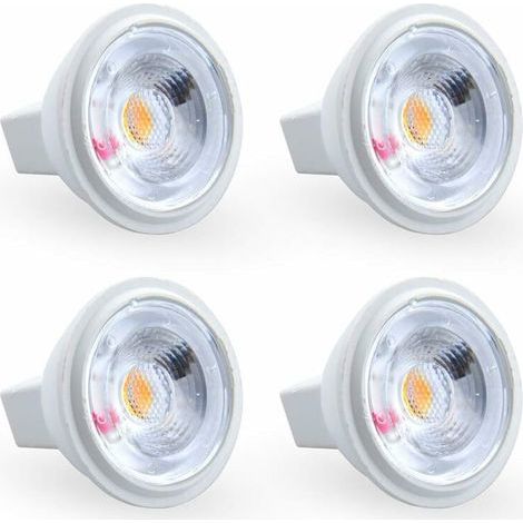 3W MR11 GU4 Ampoule LED Blanc Chaud 3000K AC/DC 12V Equivaut à l’Ampoule Halogène 35W Parfait pour maison, bureau, magasin, supermarché, bars, café, exposition, hôtel, restaurant, etc (4pcs) [Classe é (1/5)