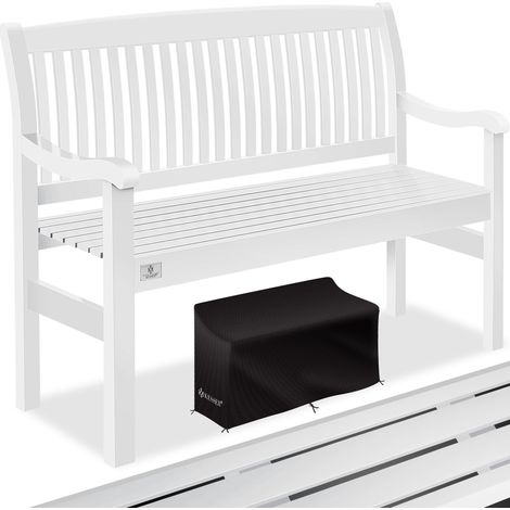 KESSER® Gartenbank Holz Holzbank wetterfest Parkbank Massivholz Sitzbank Balkonbank Gartenmöbel Bank für Balkon Terrasse & Garten Weiß / 125 cm (1/5)