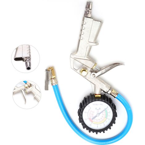 Pompe à air universelle avec manomètre 0‑220 PSI / 16 Bar pour voitures, camions et motos