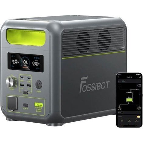 1200W 1024Wh Power Station, FOSSiBOT F1200 Portable Electric Generator, LiFePO4 Battery Electric Station, Home Camping RV