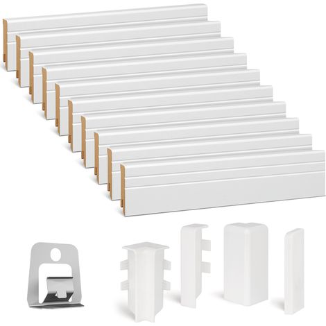 KGM Sockelleisten-Set Neo weiß MDF 16 x 58 x 2400 mm - 10 Stück