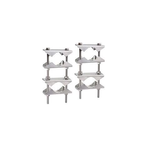 Support d’antenne extérieur anti-rouille – Lot de 2 pinces de fixation pour mâts de 25 à 50 mm, compatible TV, satellite, LoRa, 4G/LTE, CB (1/4)