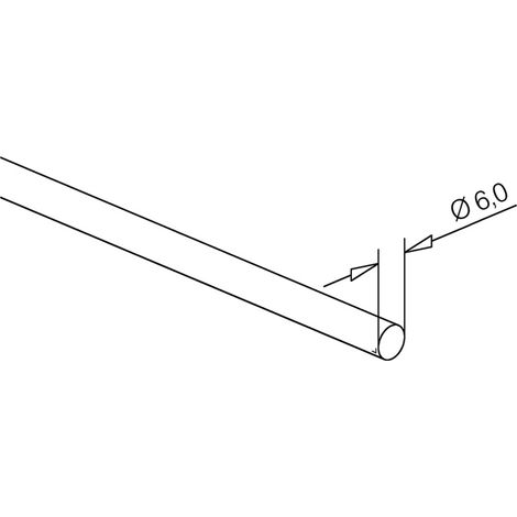 Tige ø6 droite - Finition : Inox brossé - ITAR