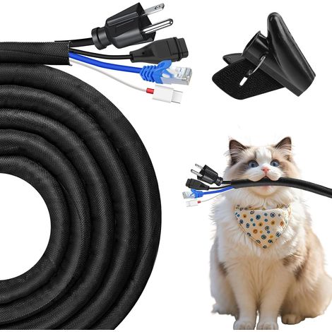 Gaine Cable Informatique 3M 19mm Manchons des Câbles pour Gaines de Câbles Ajustable Compatible avec Cable USB, d'alimentation, Audio et Vidéo (1/5)