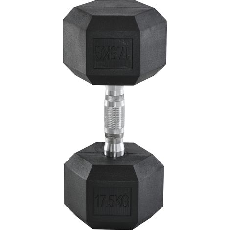 Hex-Hantel 17,5 kg aus Gusseisen, schwarz (1/5)