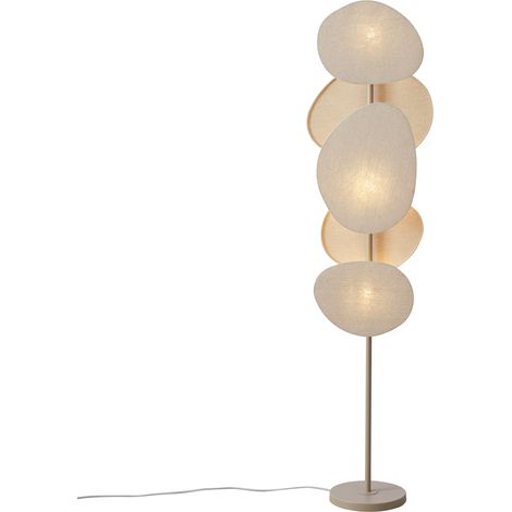 QAZQA Japandi Floor Lamp Beige 3-Lights - Organica