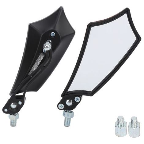 Convient aux rétroviseurs universels antichoc pour motos, rétroviseurs latéraux pivotants réglables à 360 degrés, fabriqués avec une coque en ABS haute résistance et des matériaux métalliques résistan