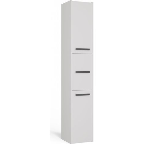 Armario de baño moderno, 3 puertas, blanco: ¡La solución óptima para su baño (1/5)