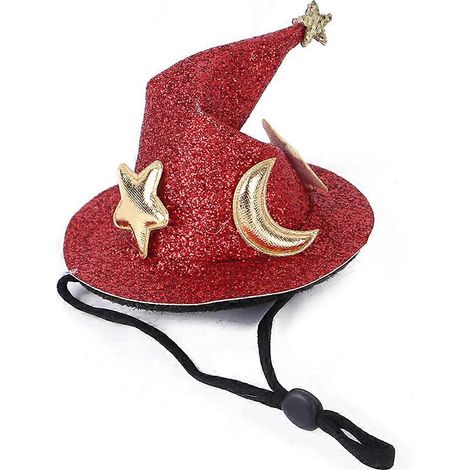 Glitzernde Sternen-Mond-Haarspangen, Halloween-Accessoires für Haustiere, entzückender Mini-Hexenhut, bequem und stylisch für Kaninchen, Katzen und andere Kleintiere (1/5)