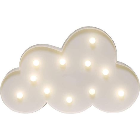 battery Operated Cloud Shaped Led Night Light For Girl Baby Kids Room Table Decor Party Supplies (white) (1/5)