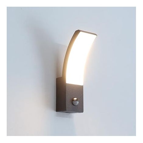 Applique murale extérieure avec détecteur de mouvement, 1000lm PIR LED extérieur, IP54 étanche, Lampe murale aluminium pour terrasse, patio, porche de garage, 3000k blanc chaud, Noir (1/5)