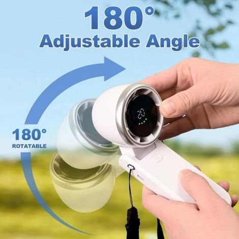 Ventilateur portable pliable - - Refroidissement turbo 100 vitesses - Rechargeable USB-C - Réglable à 180° (1/4)