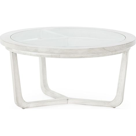 Mesa De Centro 80X80X40 Madera Gris Velado/Cristal (1/3)