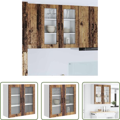 vidaXL Küchenwandschrank - Küchenschrank mit Regal Altholz 80 x 31 x 80 cm Holzwerkstoff (1/5)