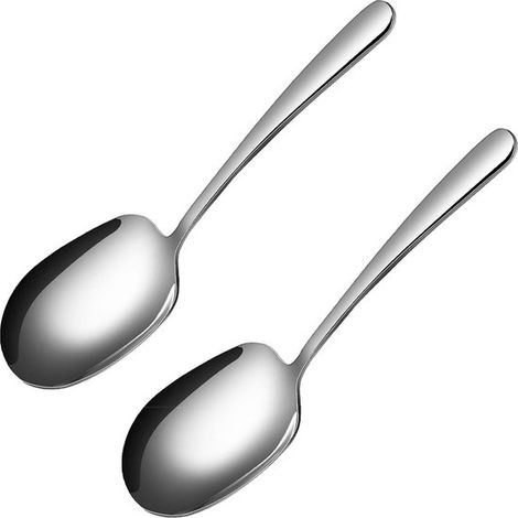 2 lange Löffel 203 x 61 mm für Desserts, Latte Macchiato, Joghurt oder Cocktails Dessertlöffel aus Edelstahl Elegante, große Servierlöffel mit la (1/5)