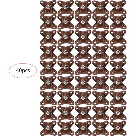 40 équerres d'angle pour étagères, fixations d'angle (marron) (1/4)