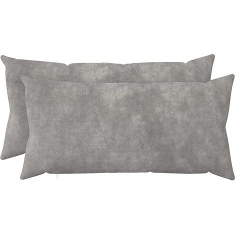 vidaXL Housse de coussin 2 pcs HEERLEN Gris clair 40 x 70 cm (1/5)