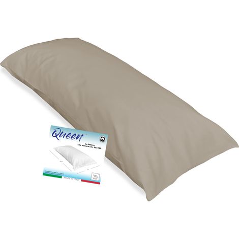 Taie d'oreiller QUEEN pour coussin de lit Maxi Size cm. 55 x 160 Taupe (1/2)