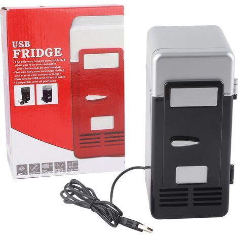 Kompakter USB-Minikühlschrank für Lebensmittel und Hautpflegeprodukte – Schwarz, 19,4 x 9 x 9 cm, umweltfreundlich und tragbar (1/5)