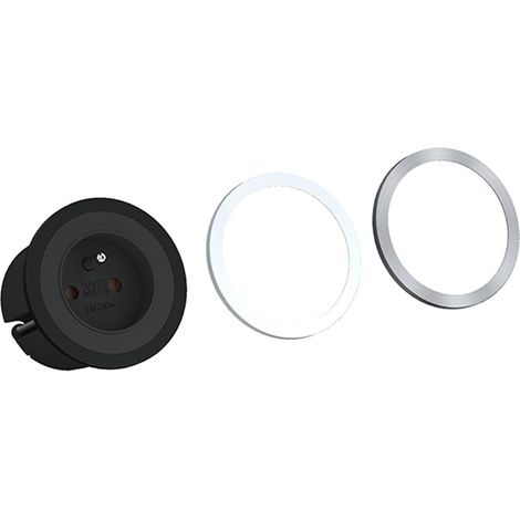 [NEUWERTIG] Bachmann Steckdose Pix Ute Schwarz Unterputz Steckdose 1x Frankreich 0,2m Kabel  B-Ware