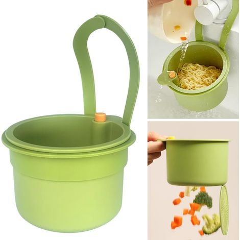 1 Panier évier, Filtre robinet suspendu, ABS durable, Bouton pression, Égouttoir cuisine pour pâtes légumes