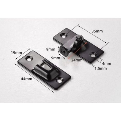 Loquet de serrure de porte à 90 degrés, loquet de verrouillage à angle de sécurité en acier inoxydable pour porte coulissant (1/4)