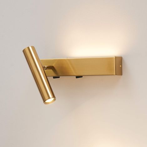 Wand- und Leselampe aus Messing mit Schalter für das Kopfende links - Lodvi