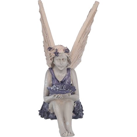 Statue de fée tournesol assise, ornement décoratif de jardin pour l'extérieur de la maison (1/5)
