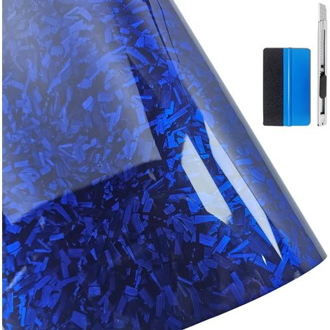 Folienaufkleber geschmiedetes Carbon, blasenfrei, 5x900cm, Glanzblau (1/5)