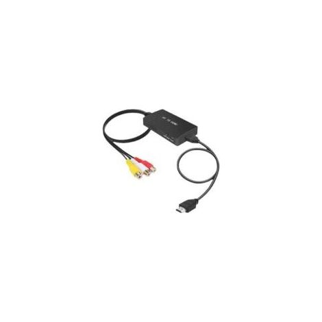 Adaptateur RCA vers HDMI noir, convertisseur AV vers HDMI, entrée RCA, sortie vidéo, adaptateur audio, pour Sky/DVD/STB, pour écran HDTV ZHQRCA03 - Crezuo (1/4)