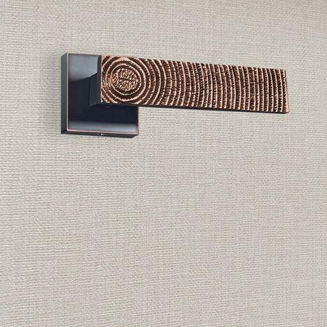 Poignée de porte design finition aspect cuivre patiné noir Luna - KATCHMEE  - KatchMee