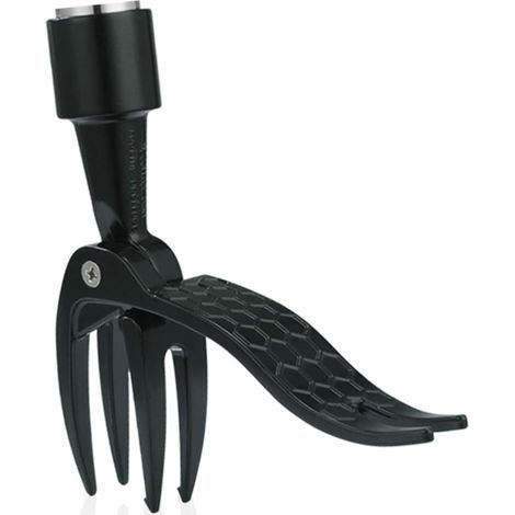 Couteau désherbeur sur pied avec 4 griffes en acier, tête simple noire. Outils de jardinage sur pied. Outils de jardinage