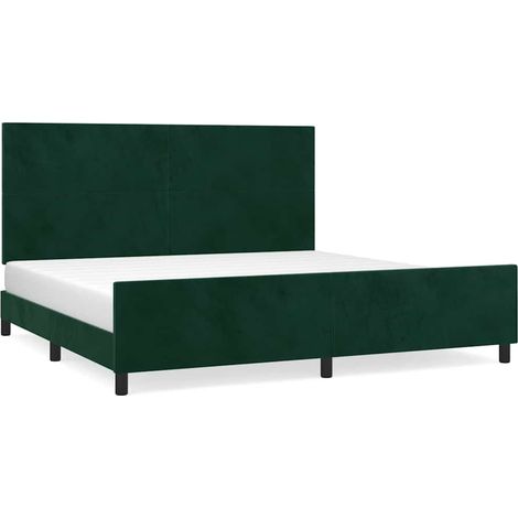 Maison Exclusive - Giroletto senza Materasso Verde Scuro 200x200 cm in Velluto
